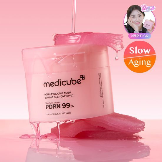 Medicube PDRN Pink Collagen Gel Toner Pad 70 folhas