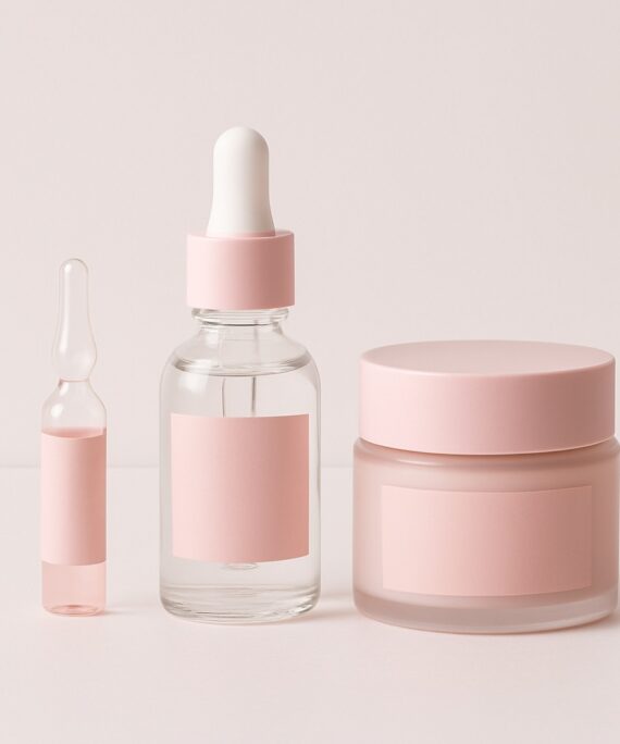 Essência, soro e ampola